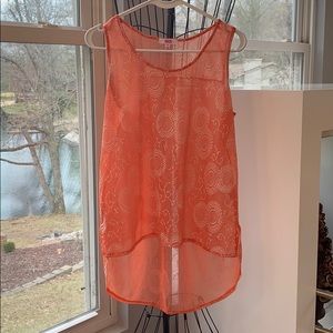 SES Peach & White Coverup SIZE 10 Sheer